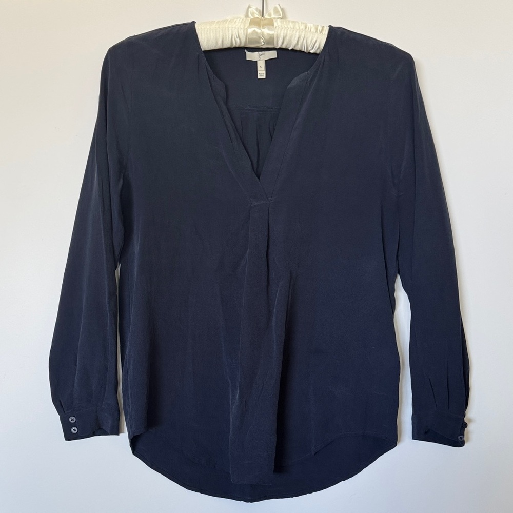 Joie Deep Blue Silk Blouse
